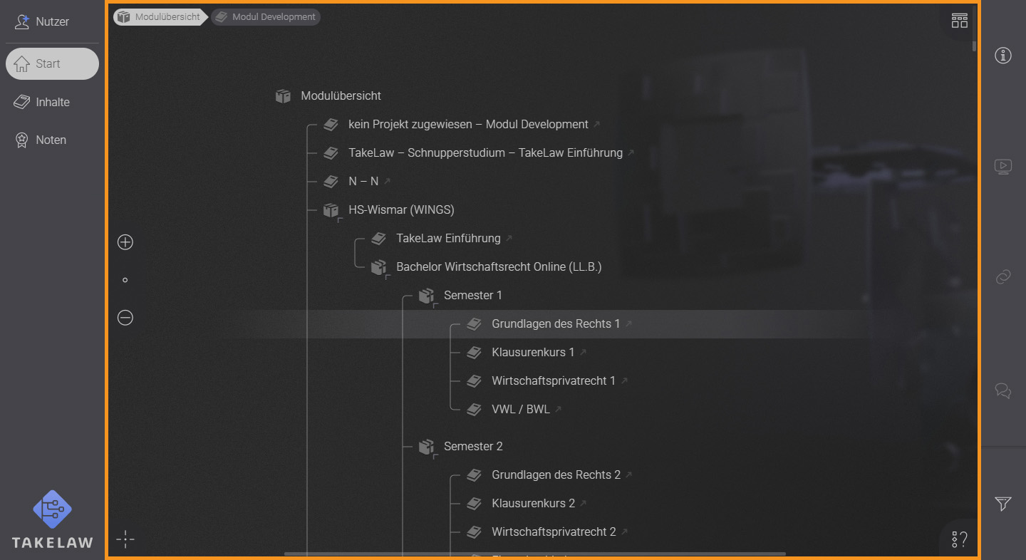 screenshot interface arbeitsbereich