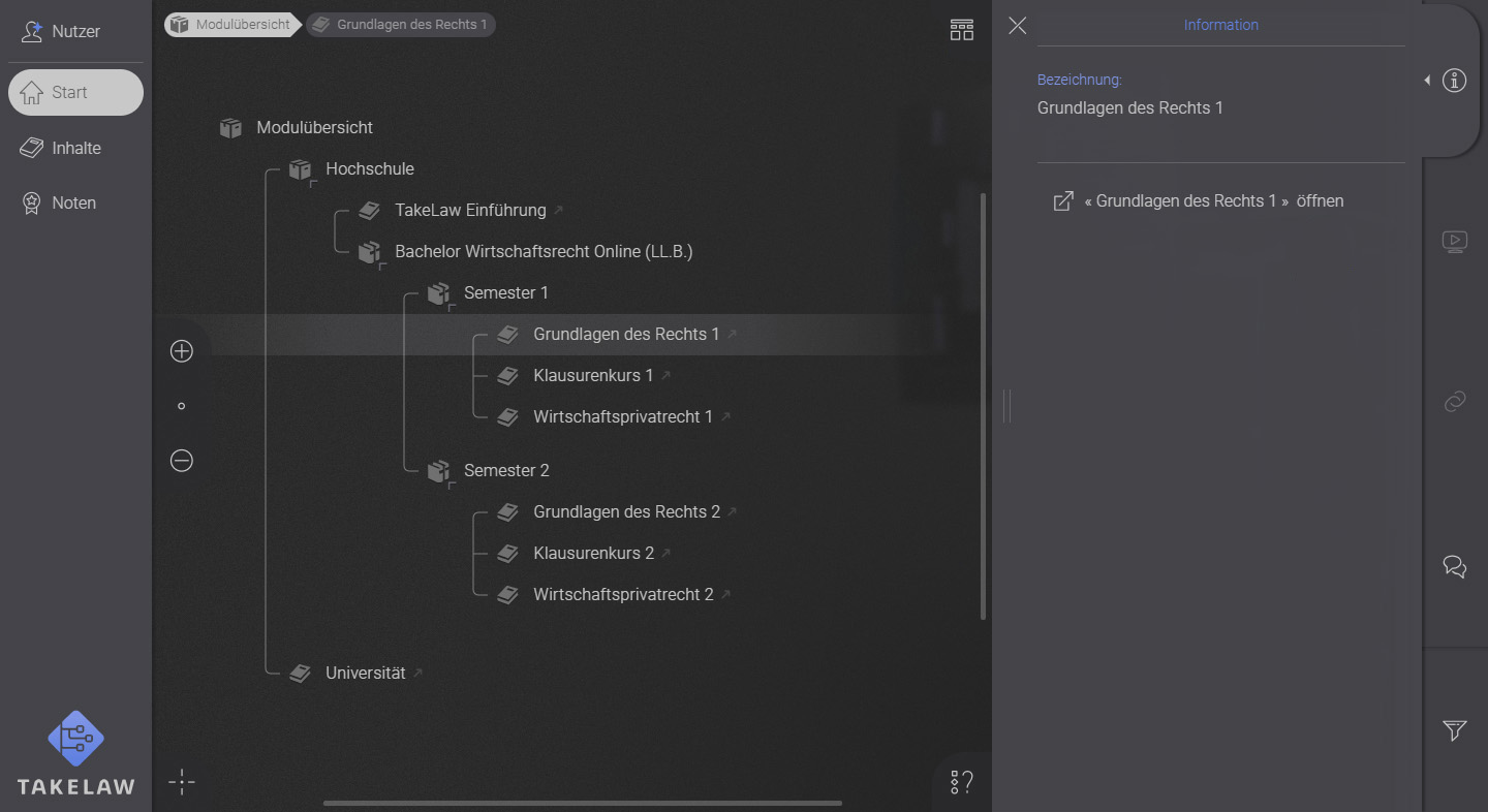 screenshot interface inhalt