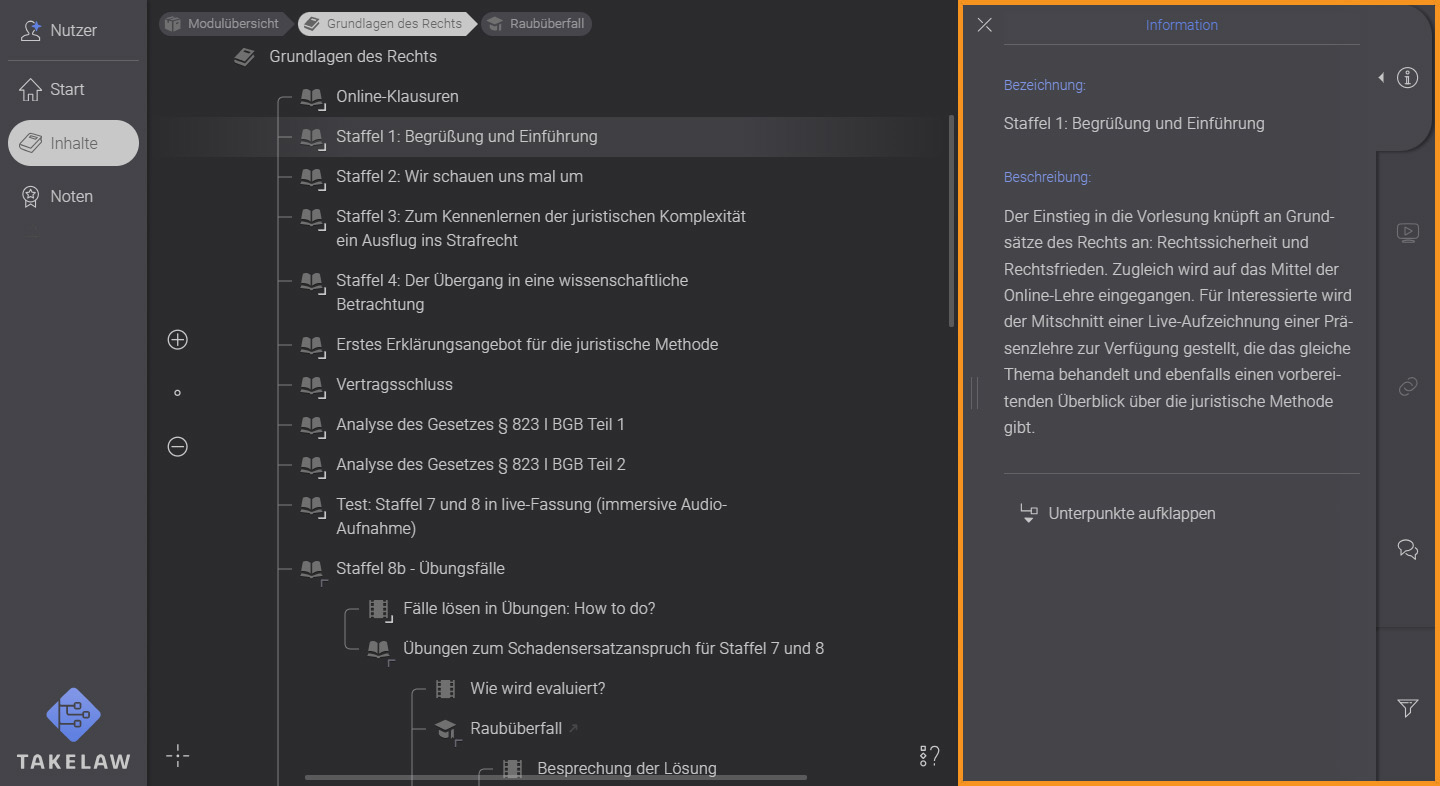 screenshot interface werkzeugleiste