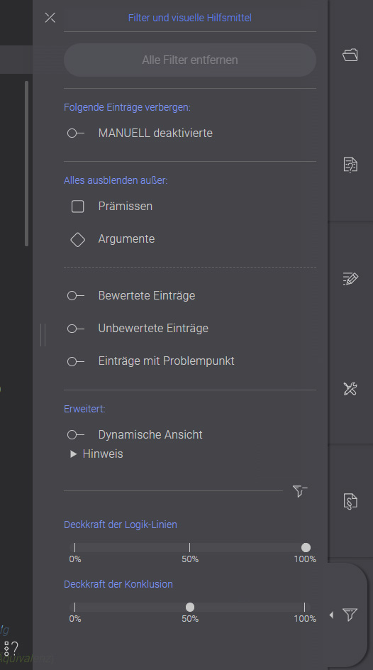 screenshot Filter-Tab
